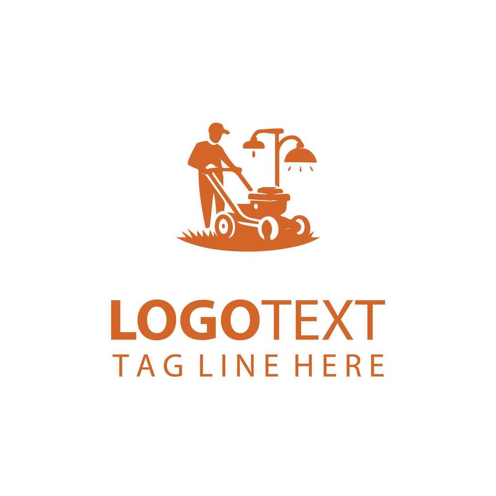 Green Beast Lawn Mover Logo Design vector