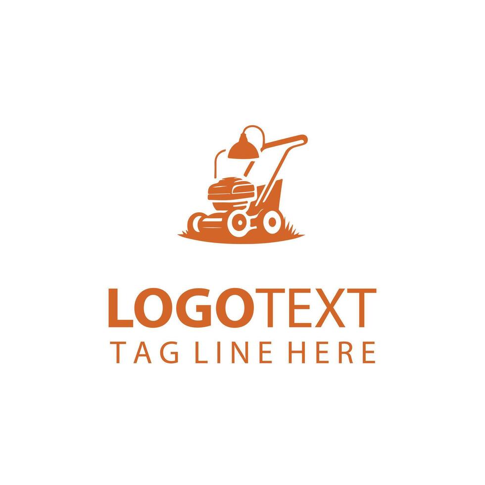 Turf Glide Lawn Mover Logo Design vector