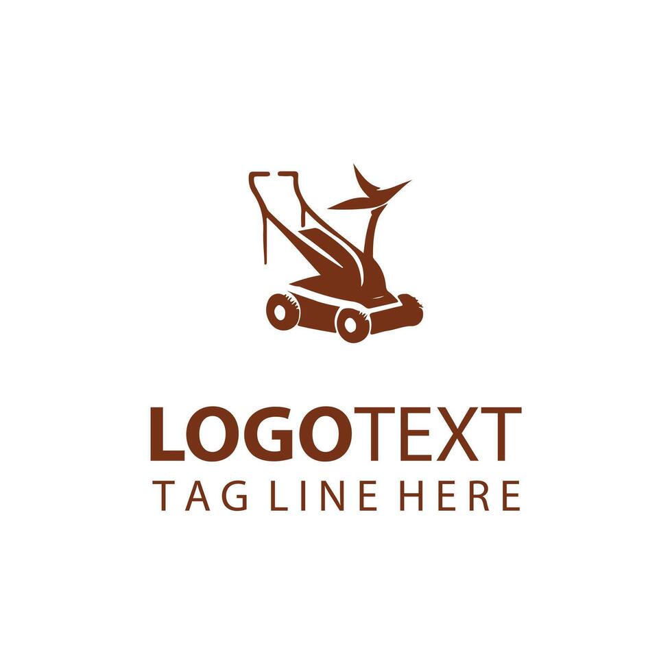 Mate Lawn Mover Logo Design vector