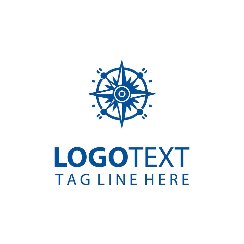 True Course compass logo design vector