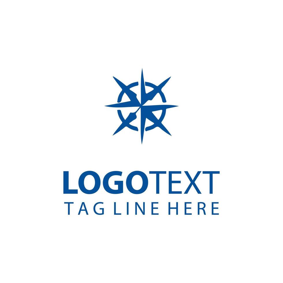 Horizon Guide compass logo design vector