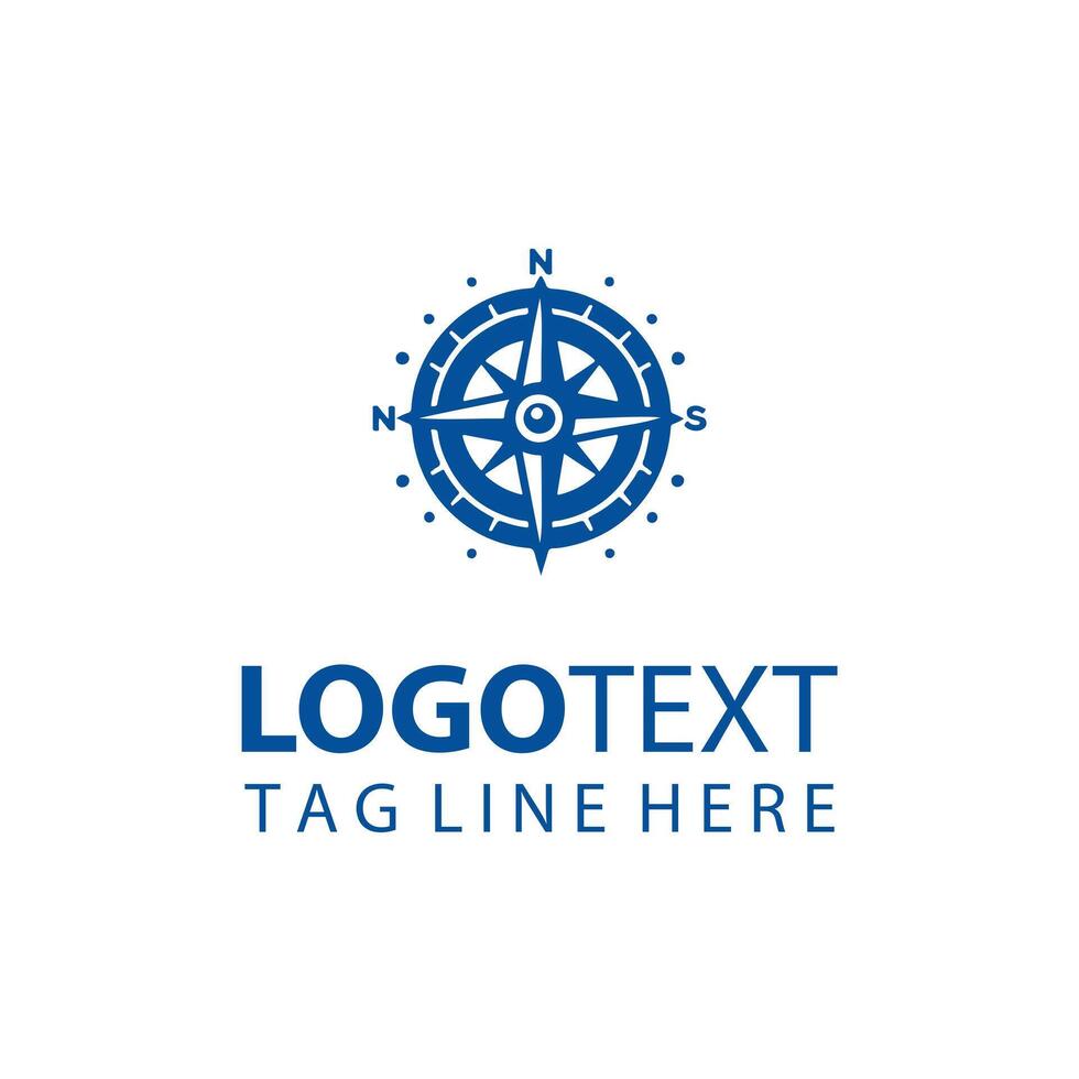 True North compass logo design vector
