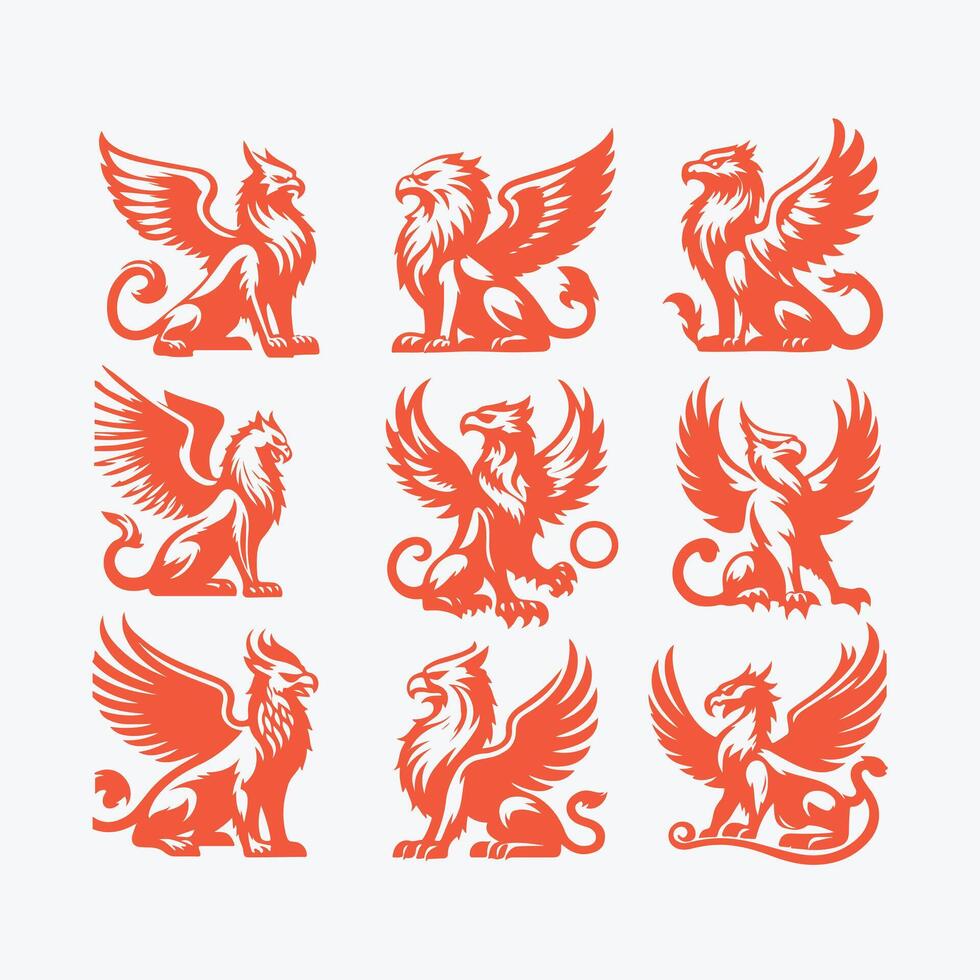 Mythic Griffin collection logo design vector