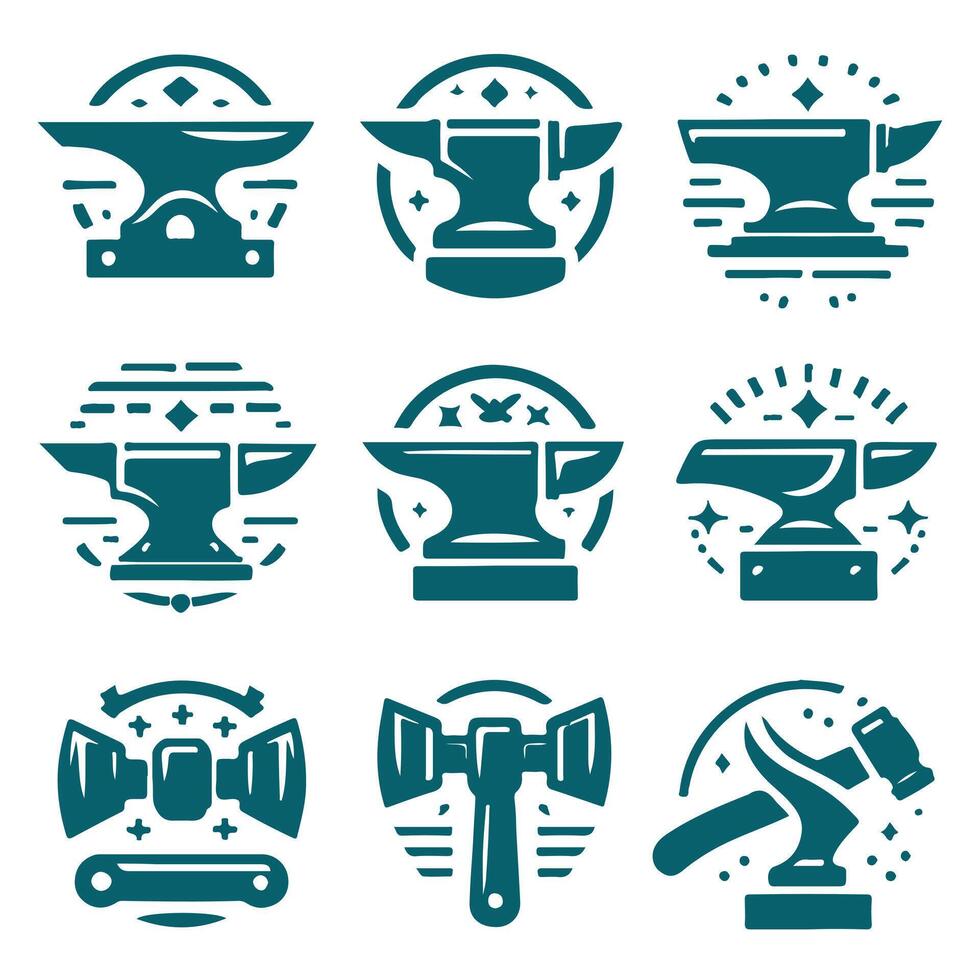 Weld Forge collection logo design vector