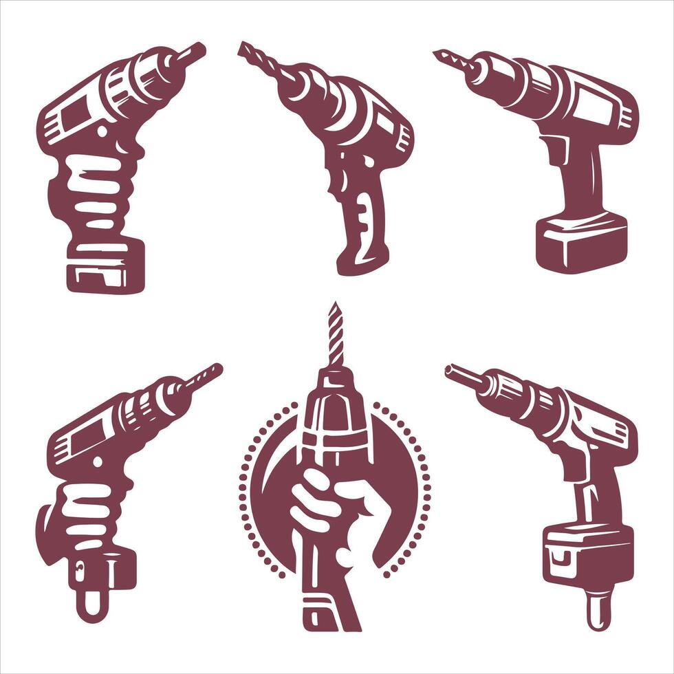 Strong Point Drills collection logo vector