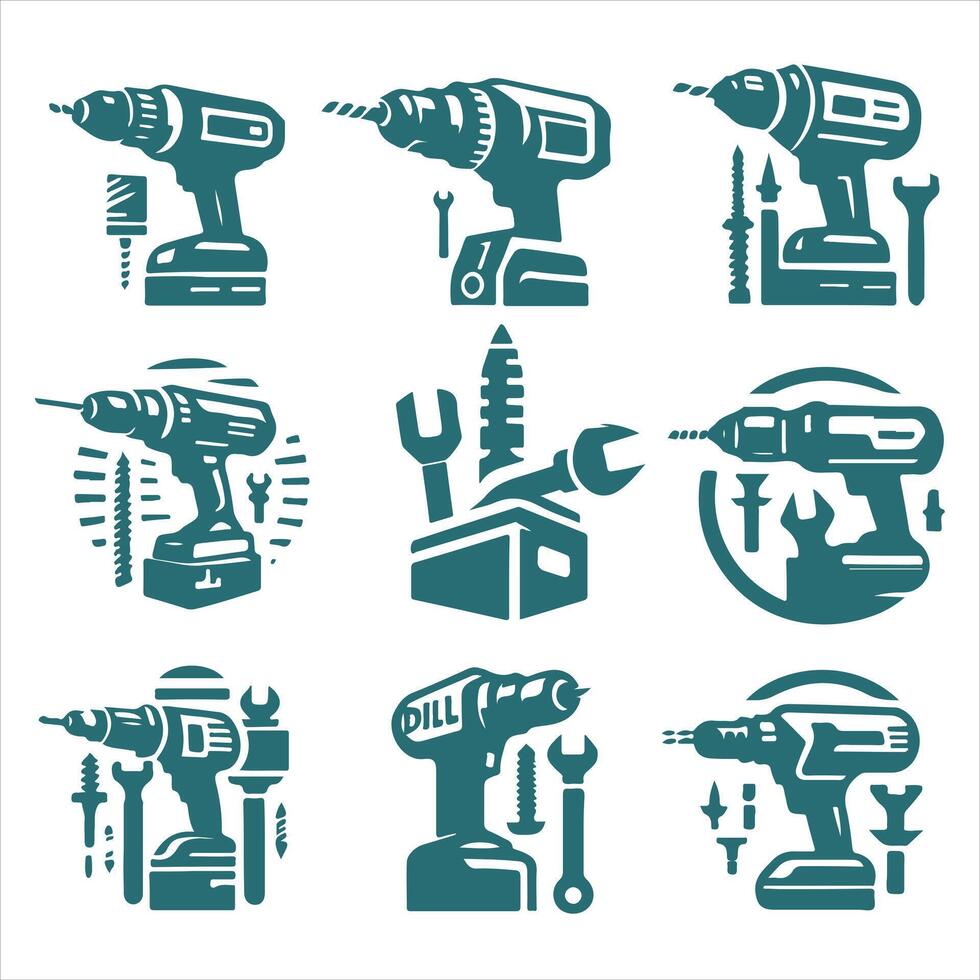 Fast Drill Solutions collection logo vector