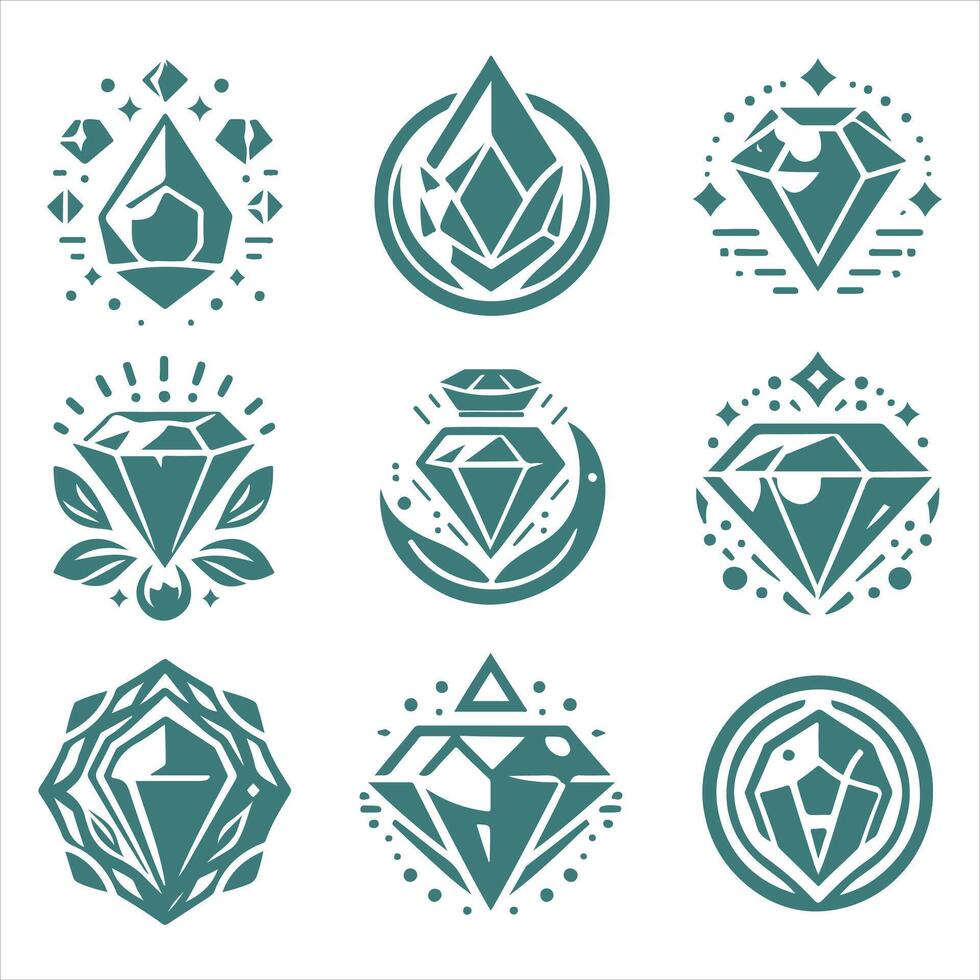 Gemstone Elegance collection logo vector