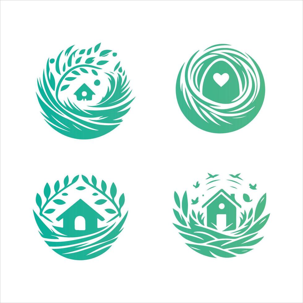 Green Nest collection logo vector