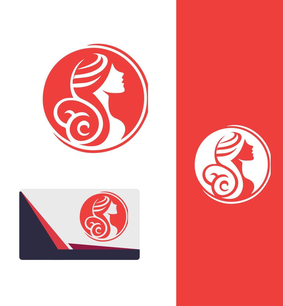 Classic Radiance Elegant Lady Logo Design vector
