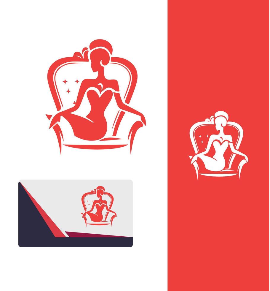 Enigmatic Elegant Lady Logo Design vector