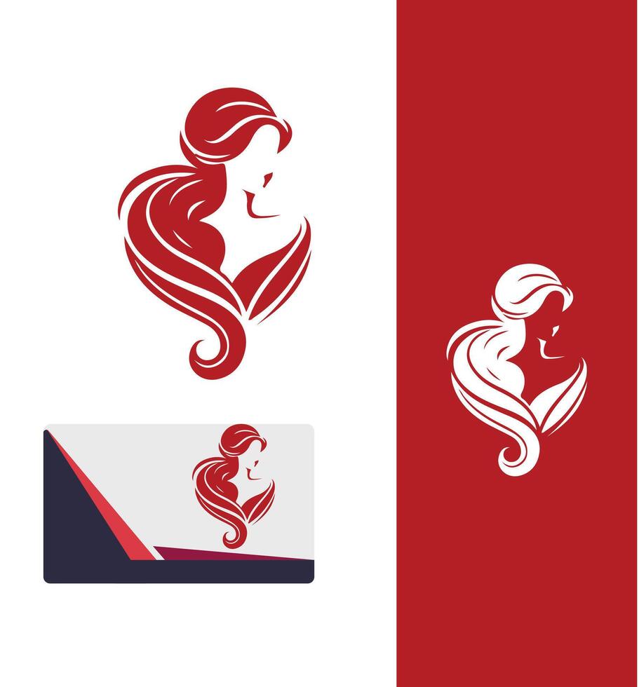 The Graceful Elegant Lady Logo Design vector