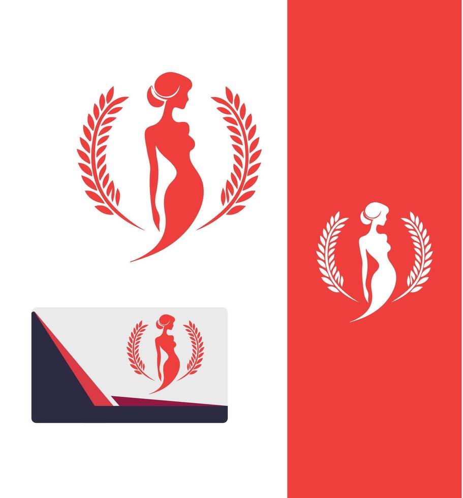 Radiant Royalty Elegant Lady Logo Design vector