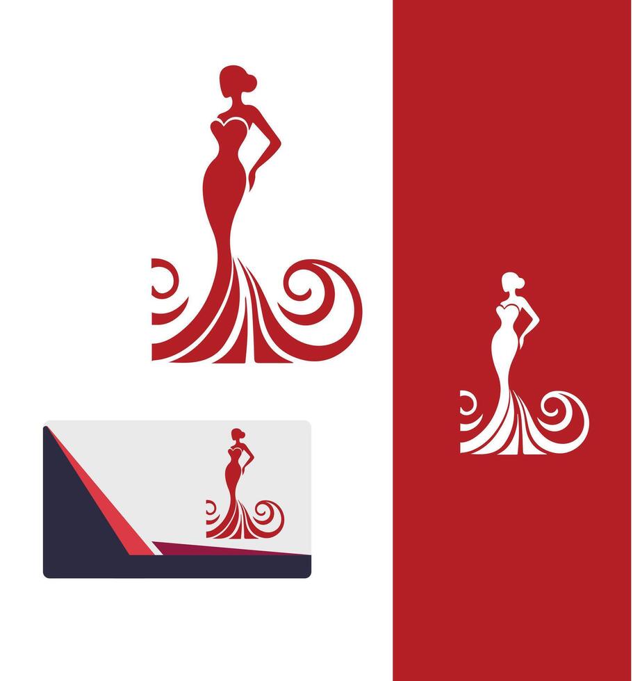 The Enchanted Elegant Lady Logo Design vector