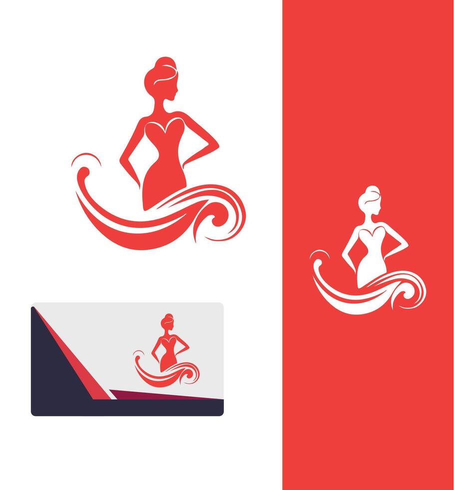 Noble Femme Elegant Lady Logo Design vector