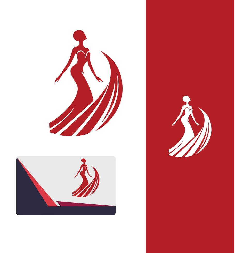 Royal Essence Elegant Lady Logo Design vector