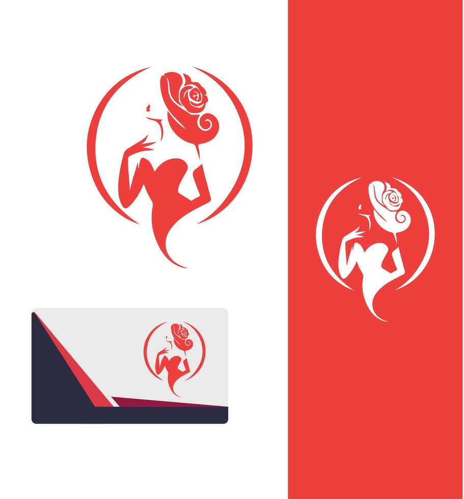 Luminous Elegant Lady Logo Design vector