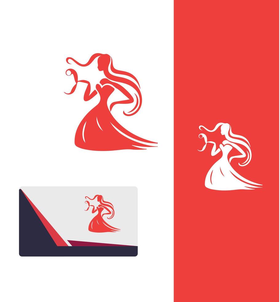 The Graceful Muse Elegant Lady Logo Design vector