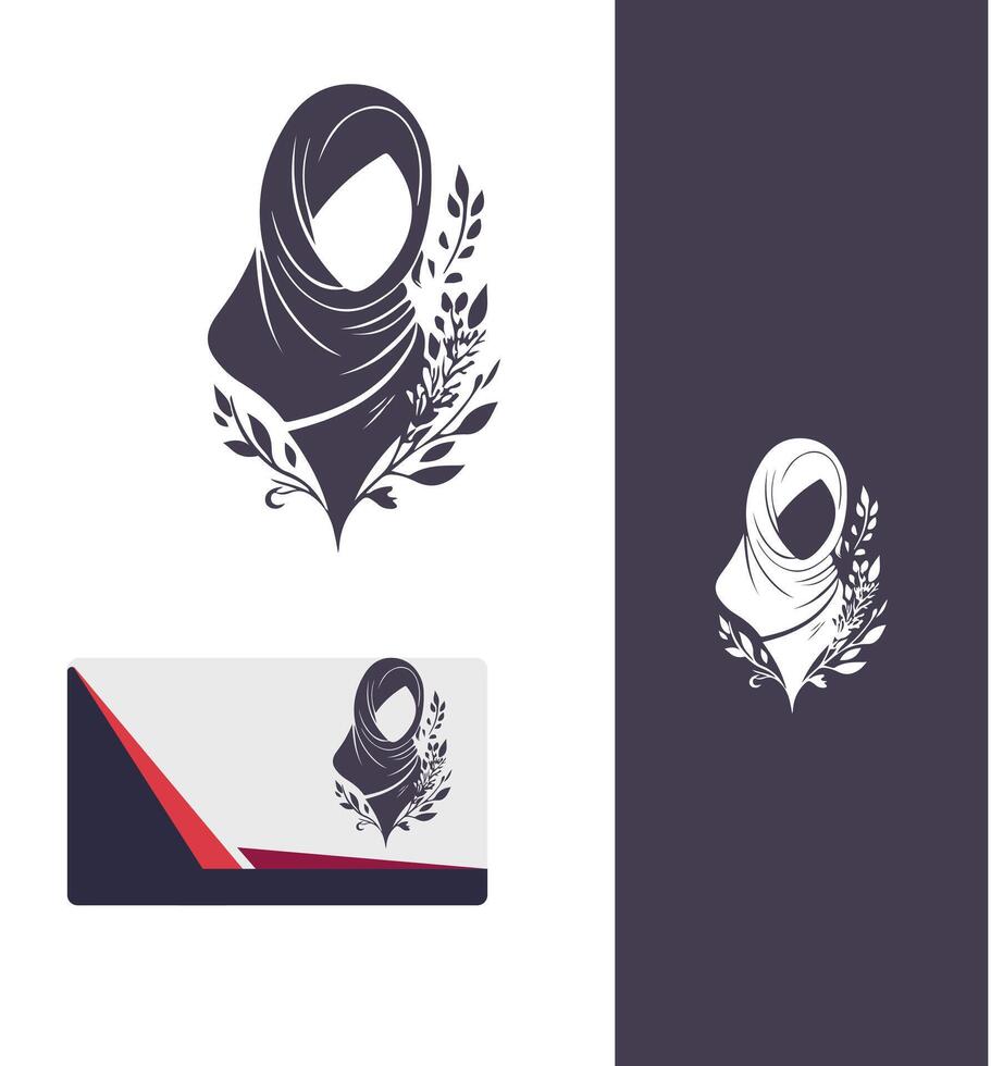 Blooming Floral Veiled Woman Logo vector