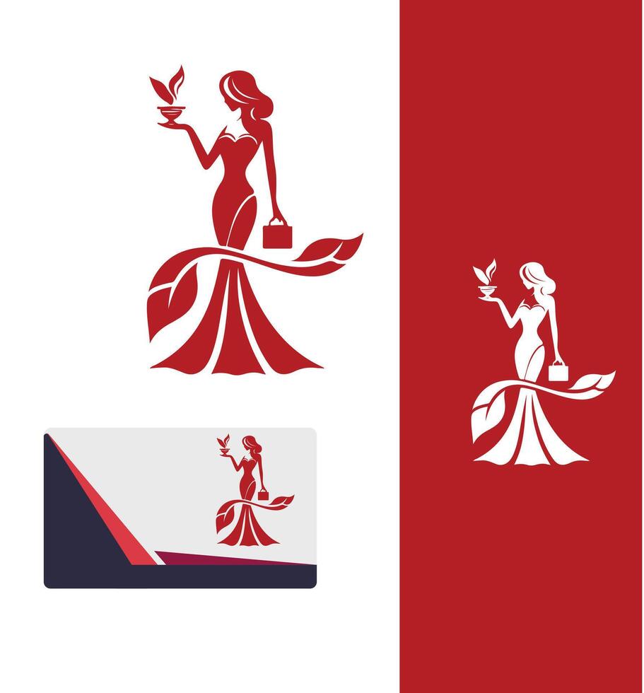 Graceful Charm Elegant Lady Logo Design vector