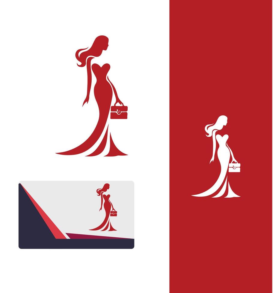 Noble Grace Elegant Lady Logo Design vector