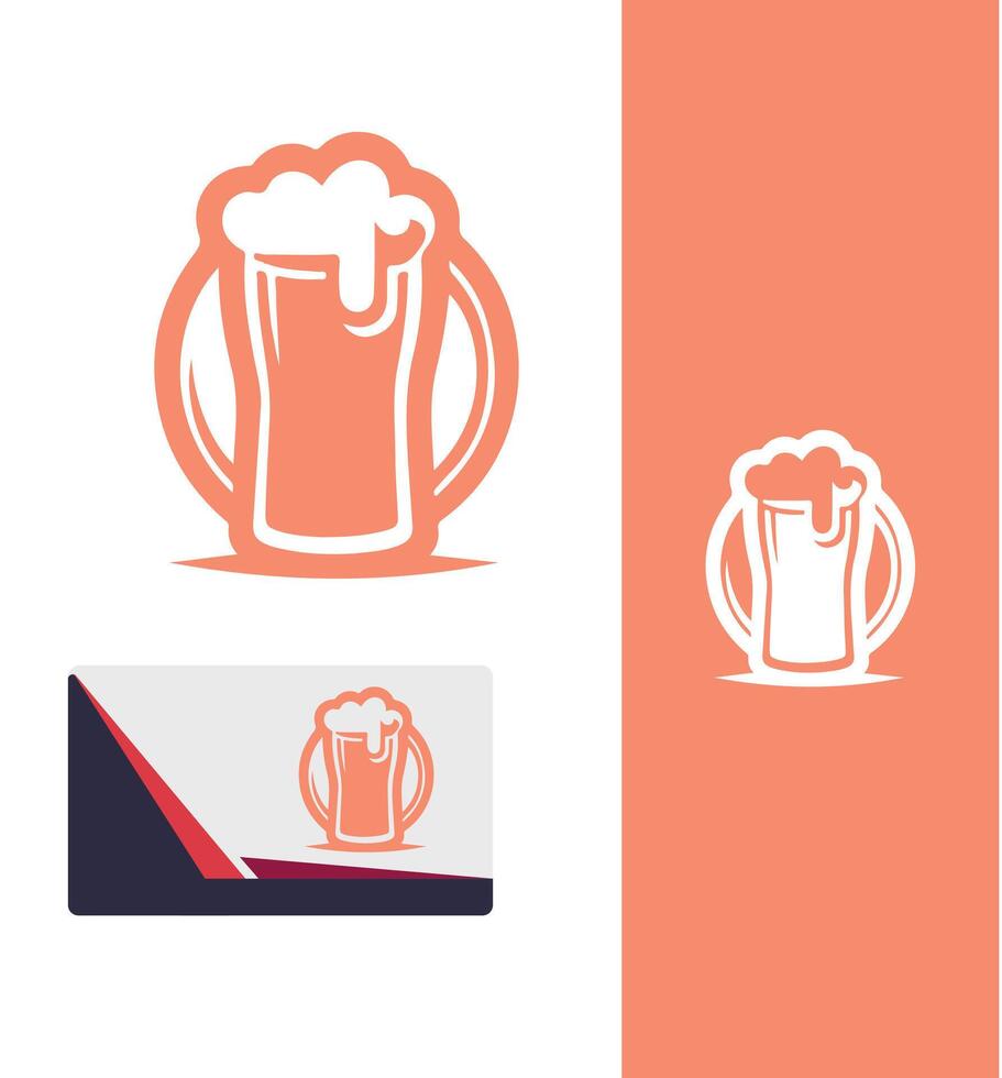 Brew Craft Beer Glass Logo vector