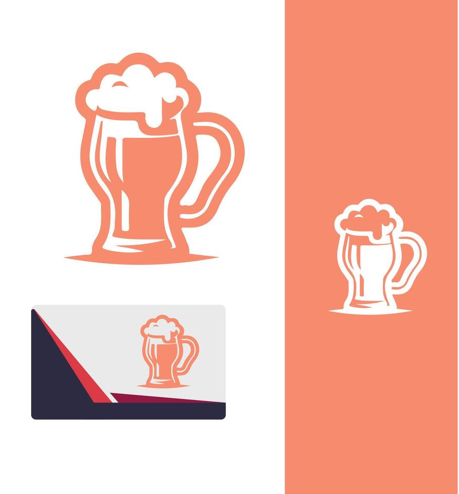 Golden Brew Beer Glass Logo vector