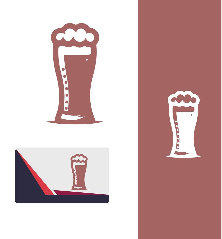 Hop Fusion Beer Glass Logo vector
