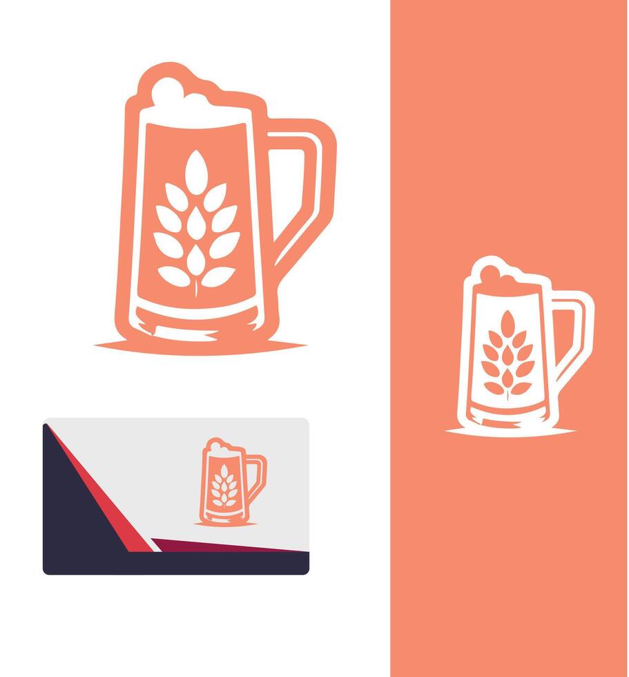 Overflow Brewing Beer Glass Logo vector