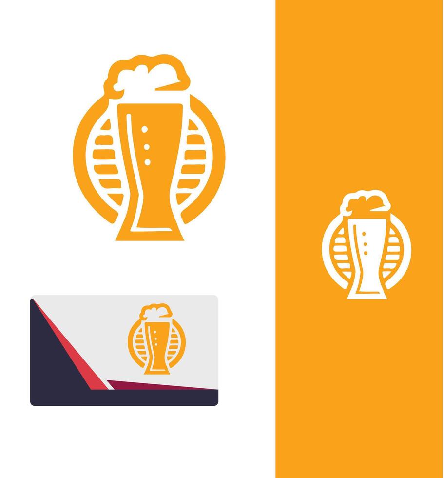 Pint And Pour Beer Glass Logo vector