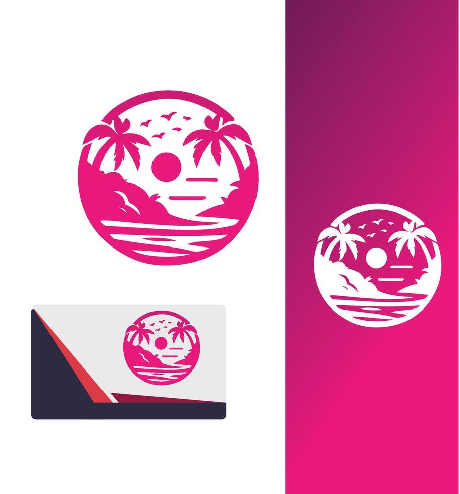 Beach side Branding Logo Design vector