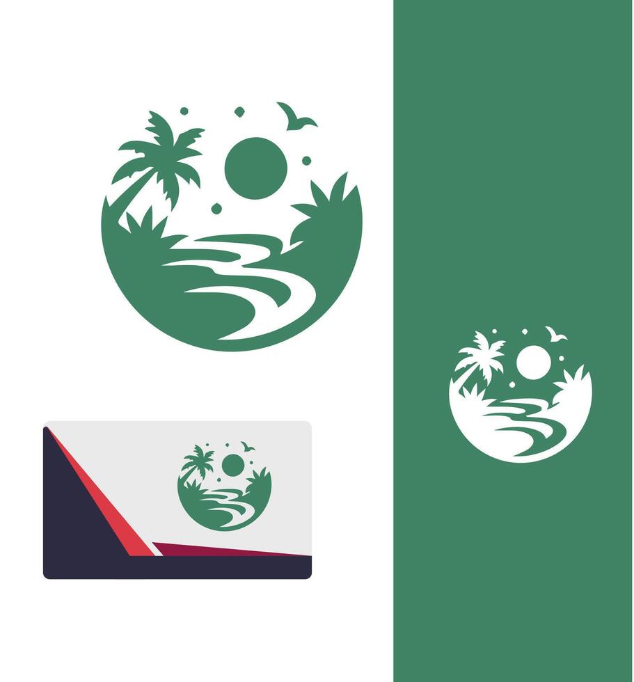 Ocean Glow Beach Logo vector