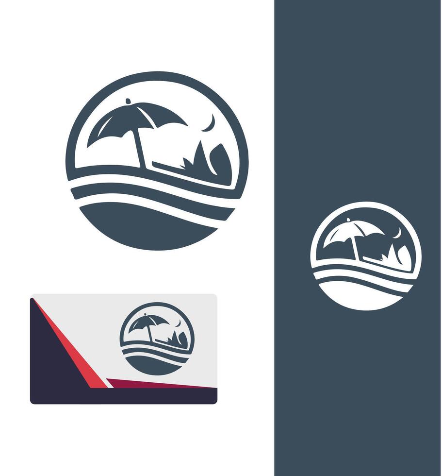 Shoreline Serenity Beach Logo vector