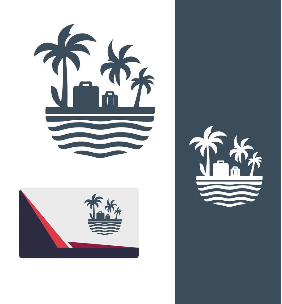 The Beach Scene Logo vector