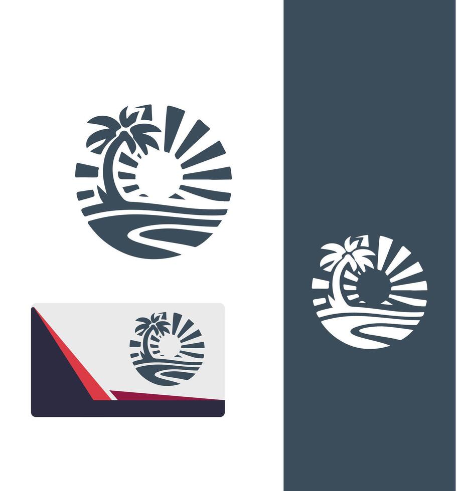 Beachfront Vibes Beach Logo vector