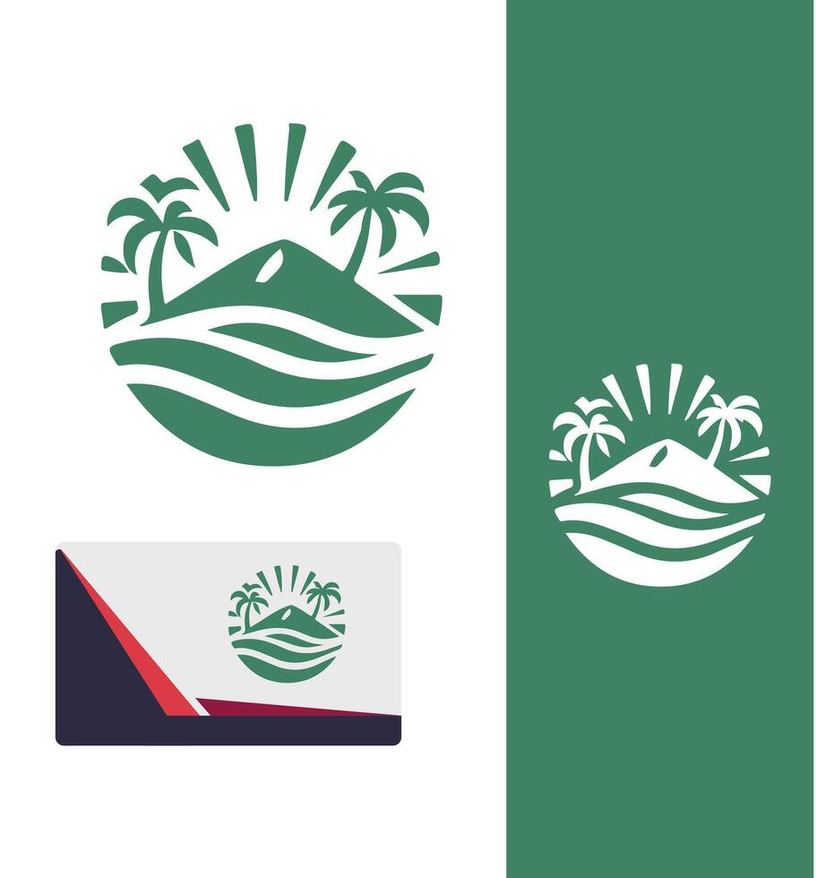 Tropical Horizon Beach Logo vector