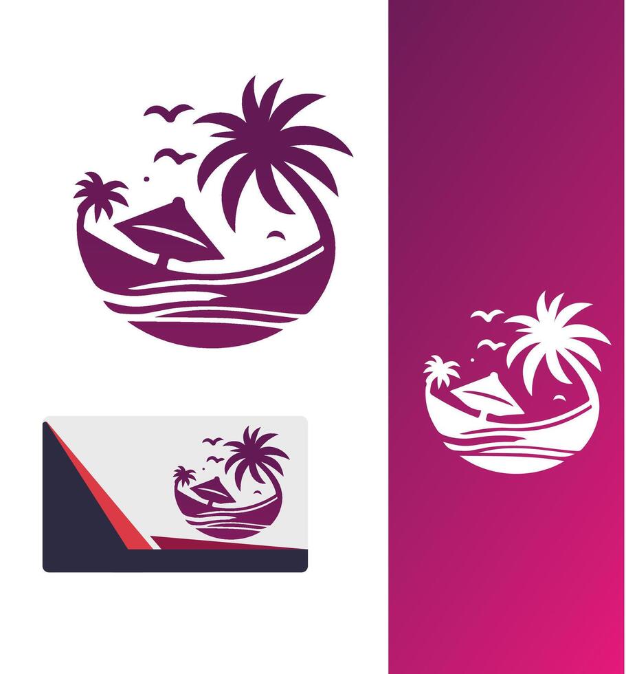Waves And Tides Beach Logo vector