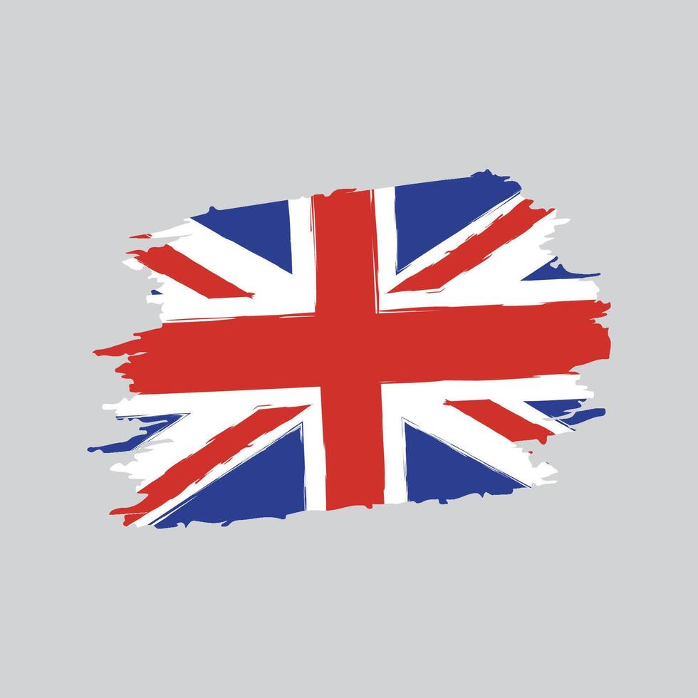 Flag of the United Kingdom in brush shape frame vector