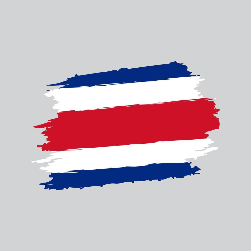 Costa rica national flag in brush shape frame vector