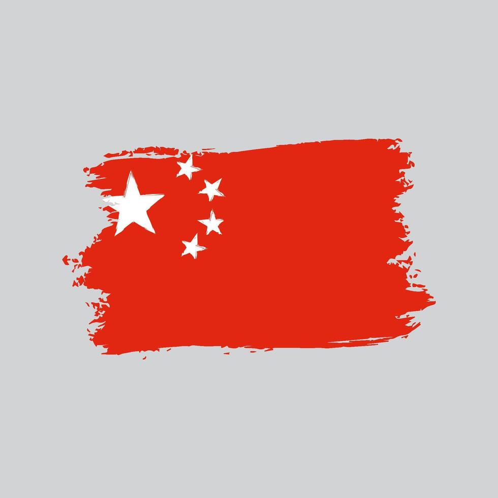 Flag of the Republic of China in brush shape frame vector