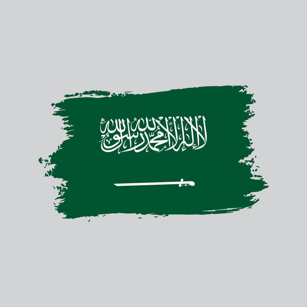 Flag of the saudi arabia in brush shape frame vector