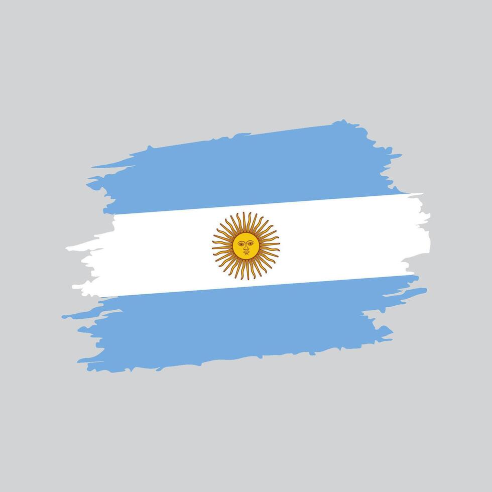 Argentina national flag in brush shape frame vector