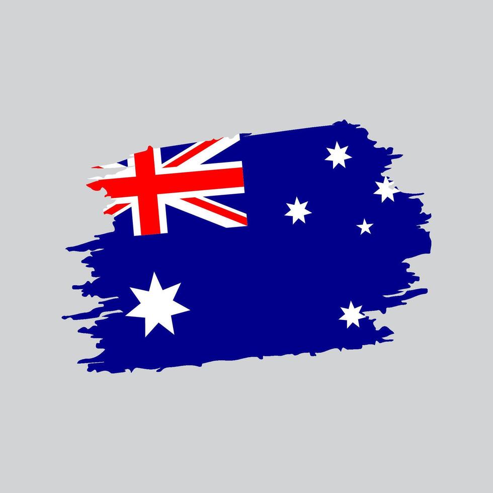 Australia national flag in brush shape frame vector