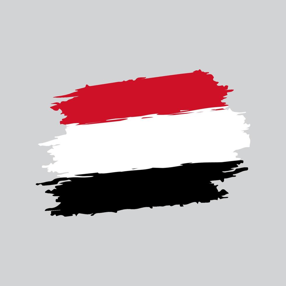 Flag of the yemen in brush shape frame vector
