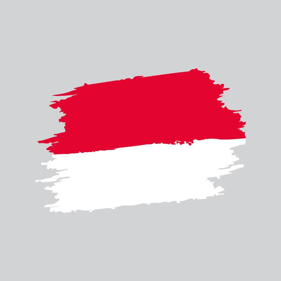 Indonesia national flag in brush shape frame vector