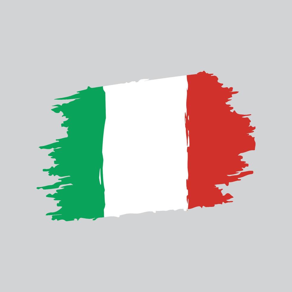 Flag of the Italy in brush shape frame vector