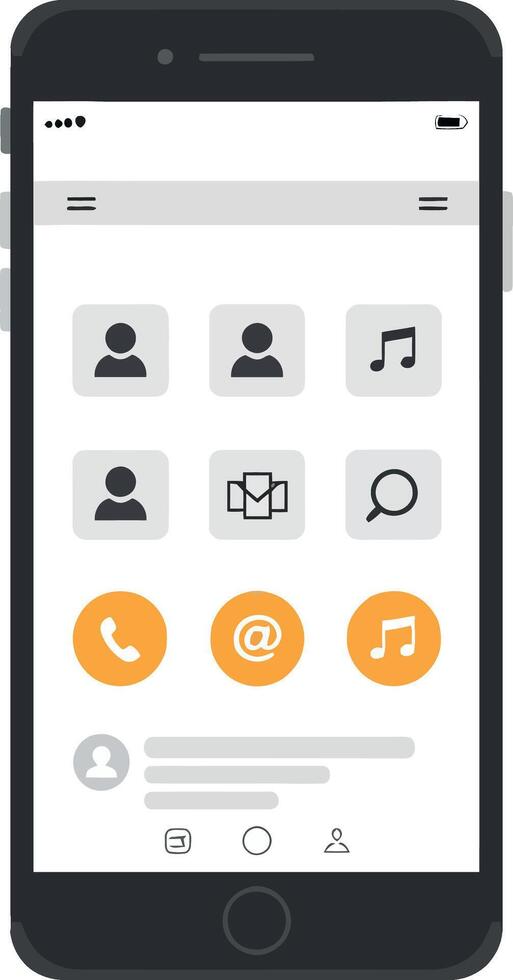Smartphone interface design transformation with flat minimal art vector