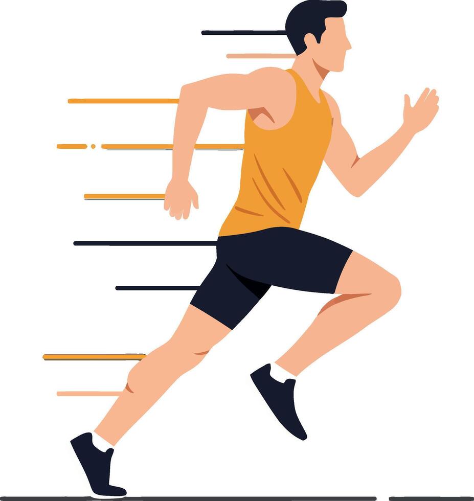 Dynamic athlete in motion with minimal style in vibrant art vector