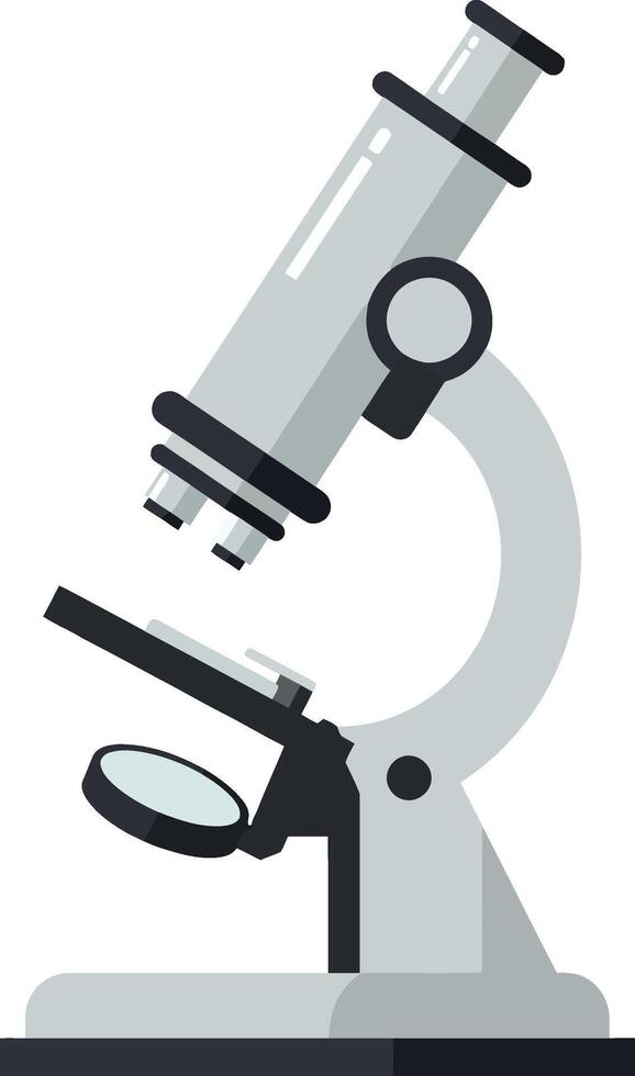 Detailed microscope design in flat style for educational art vector
