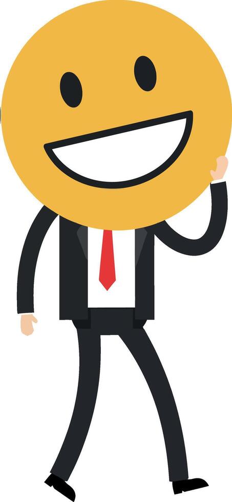 Happy businessman character walking with a smiling face illustration vector