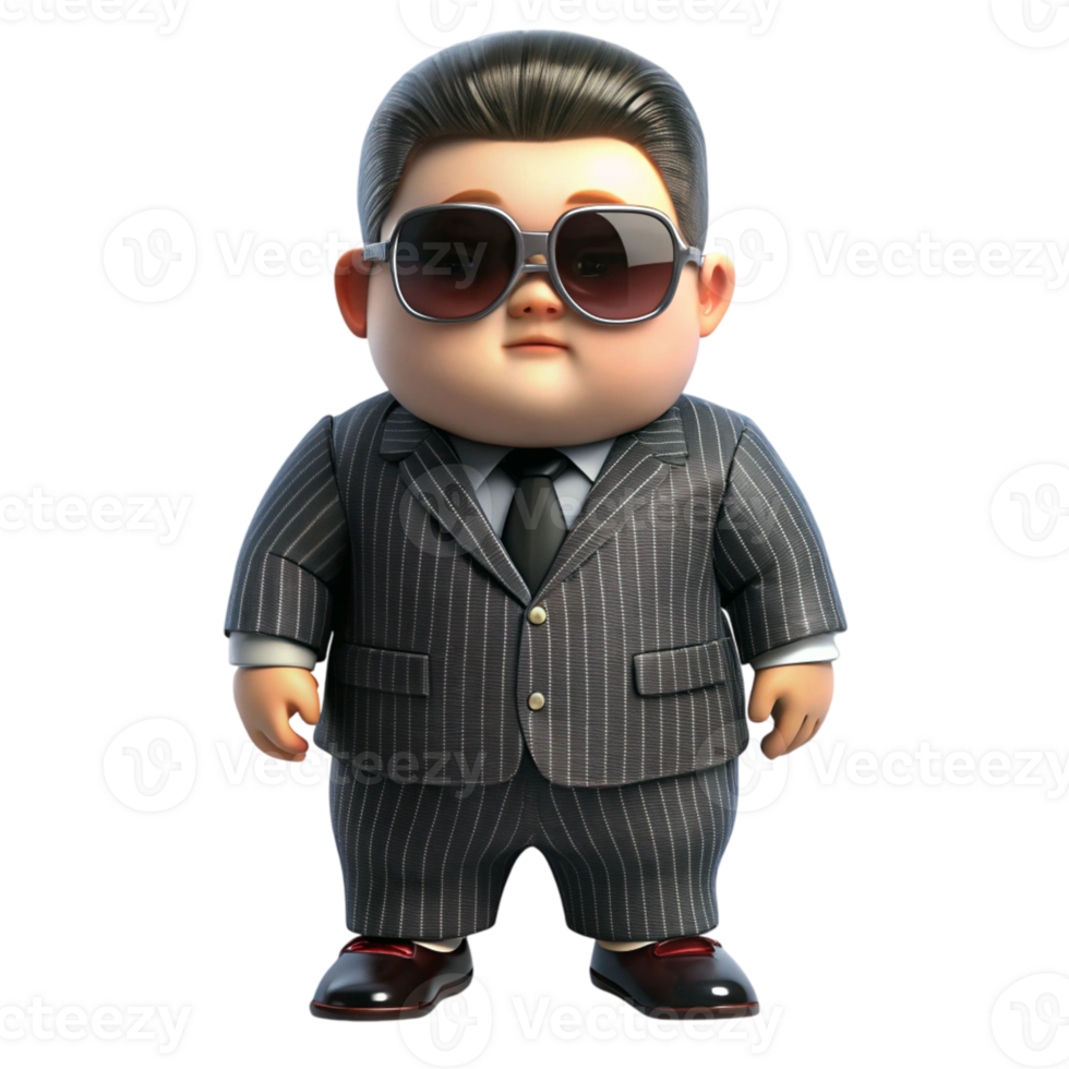 A cartoon character wearing a suit and sunglasses png